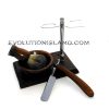 Carbon Steel Straight Razor with Brown Rosewood handle and full stand Shaving Set