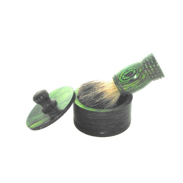 Green Shaving Bowl and Badger